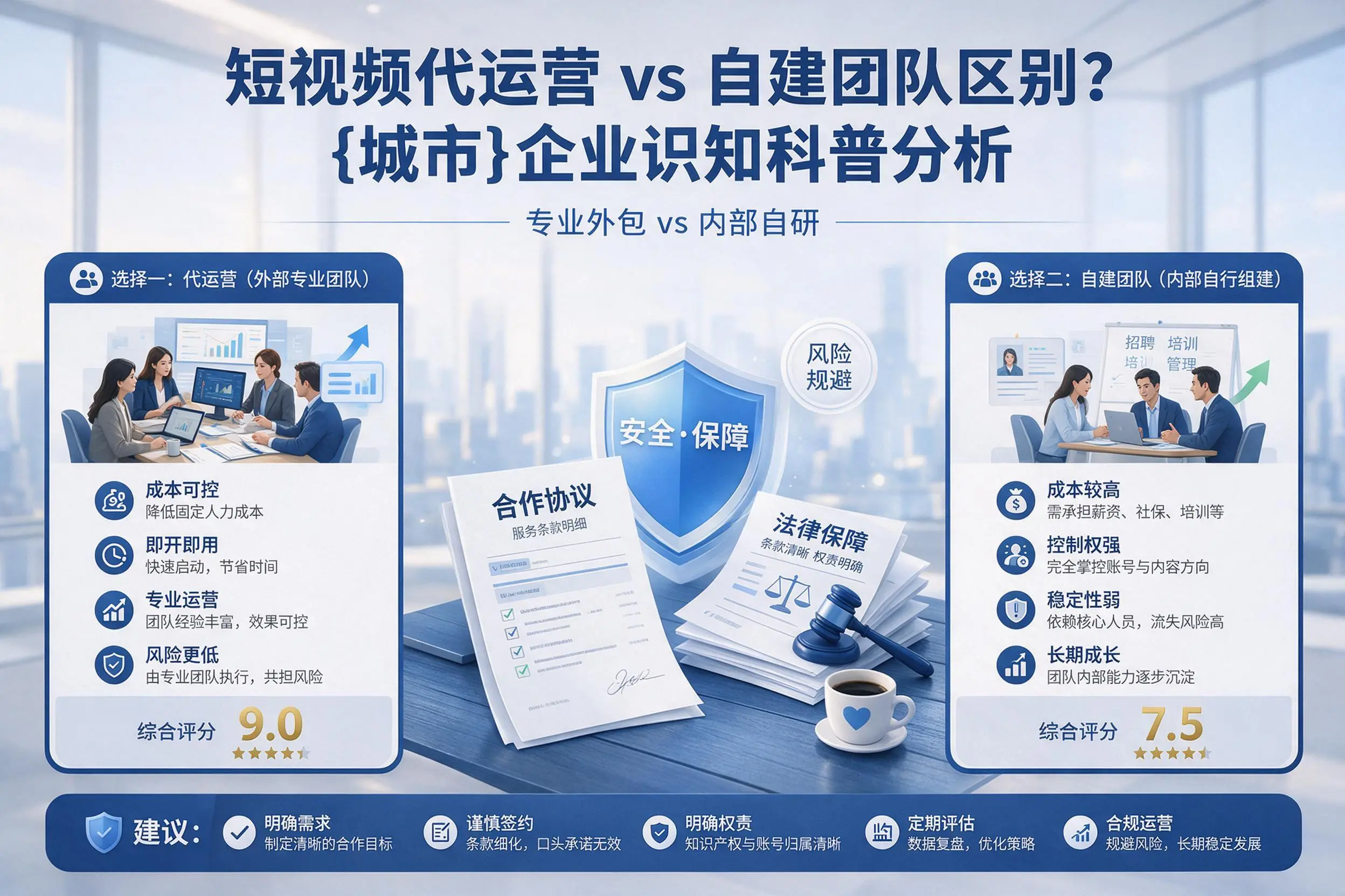 短视频代运营与自建团队区别?遂宁企业认知科普分析