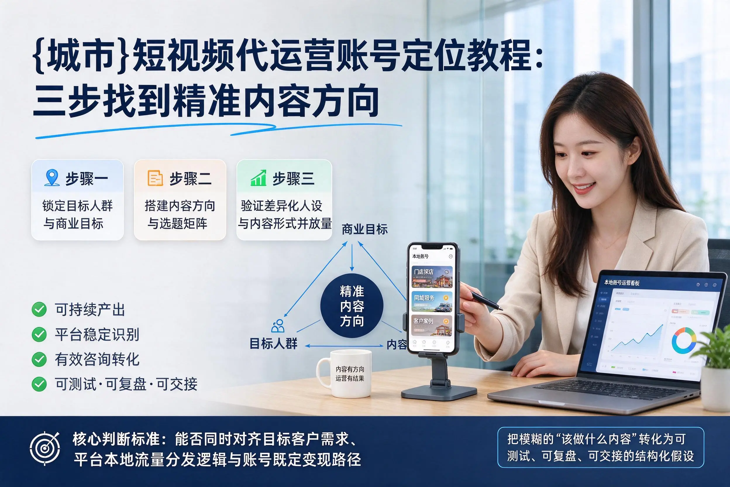 遂宁短视频代运营账号定位教程:三步找到精准内容方向