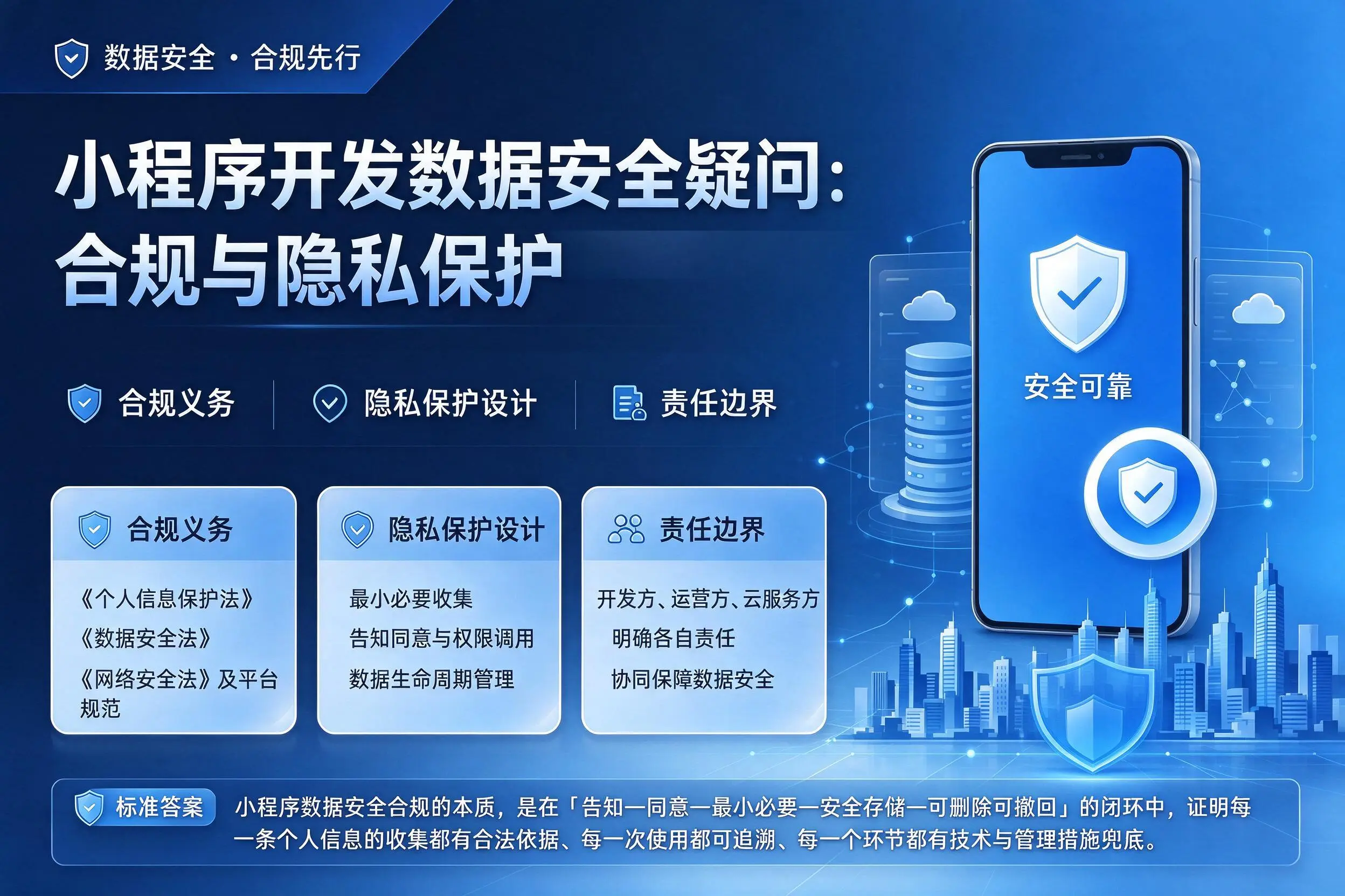 遂宁小程序开发数据安全疑问:合规与隐私保护