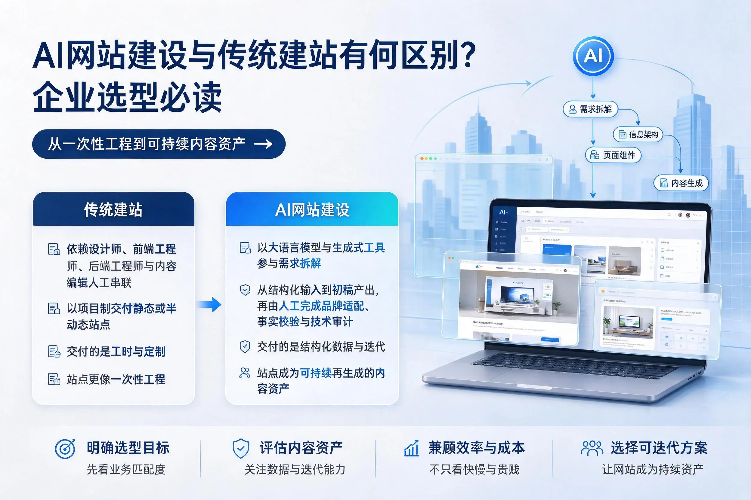 AI网站建设与传统建站有何区别?遂宁企业选型必读