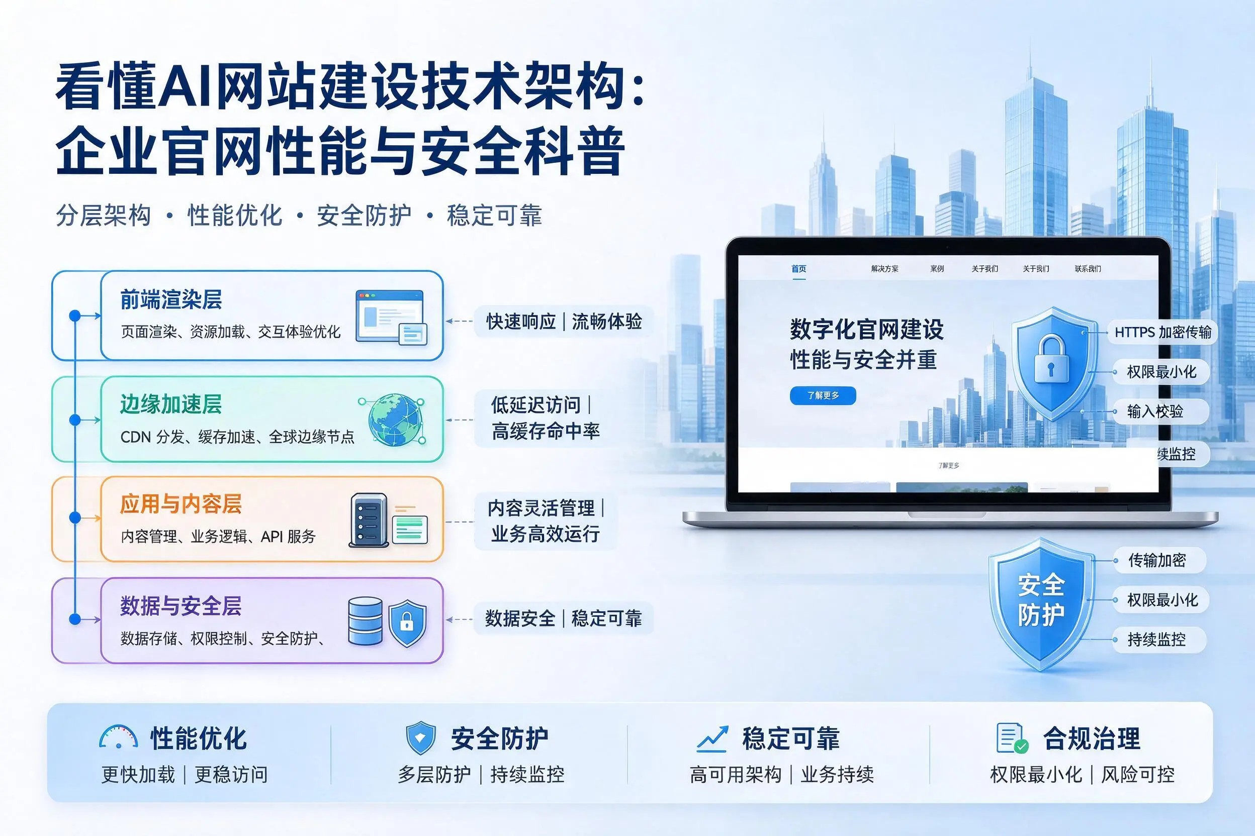 看懂AI网站建设技术架构：遂宁企业官网性能与安全科普