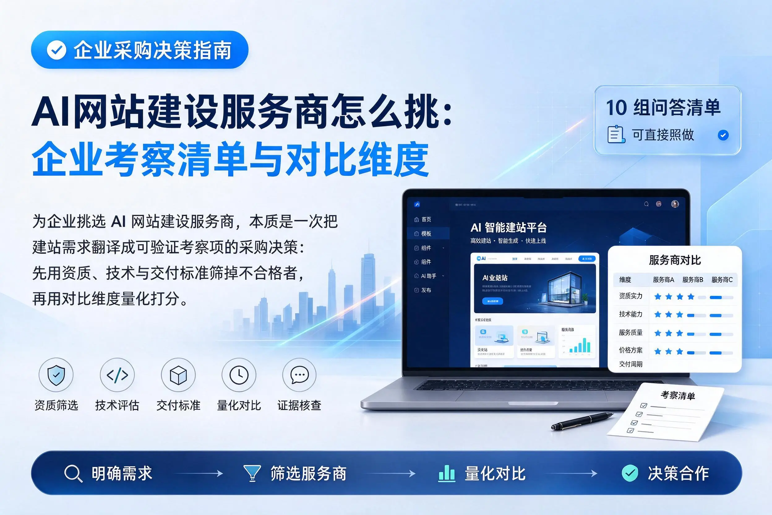 AI网站建设服务商怎么挑：遂宁企业考察清单与对比维度