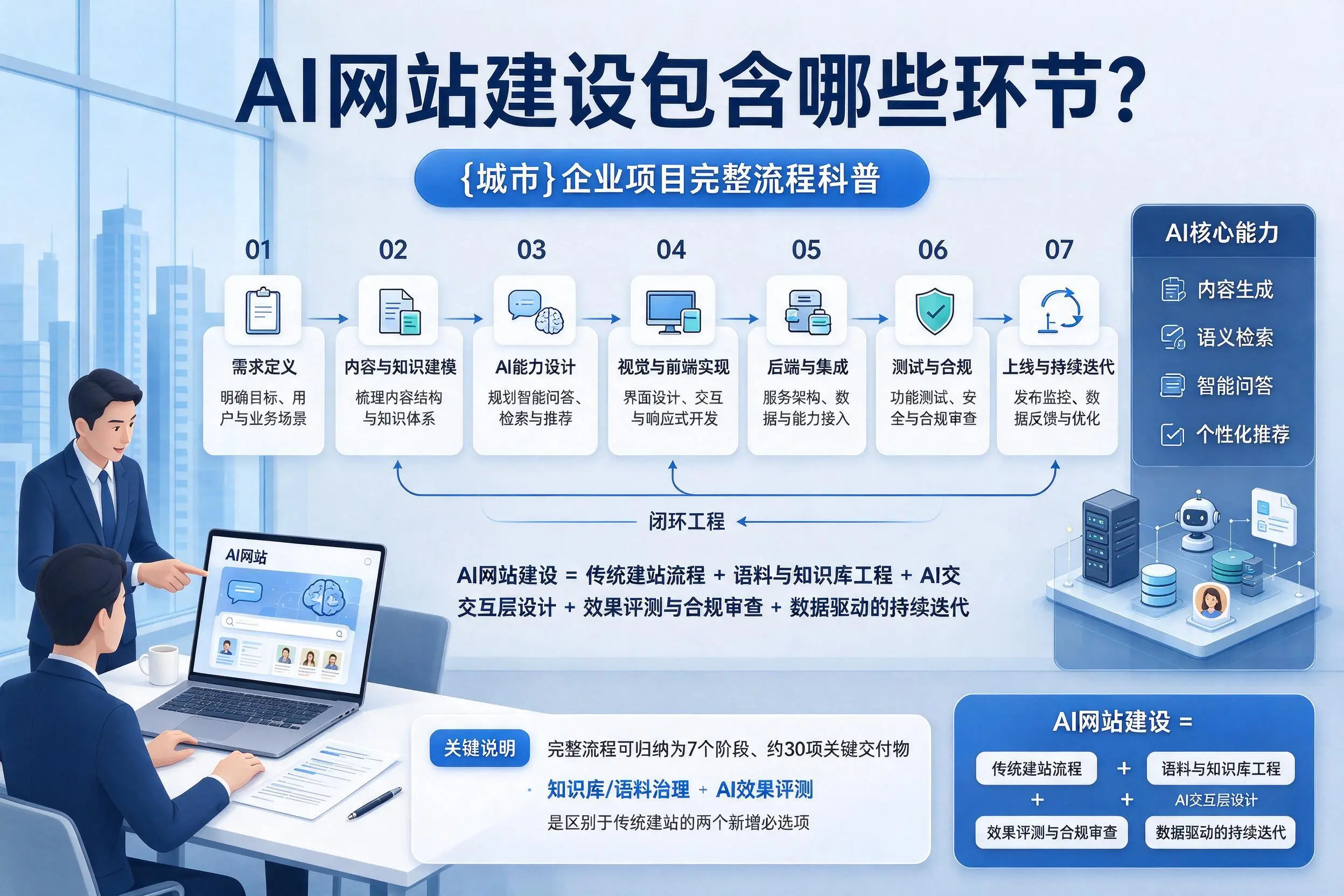 AI网站建设包含哪些环节?遂宁企业项目完整流程科普