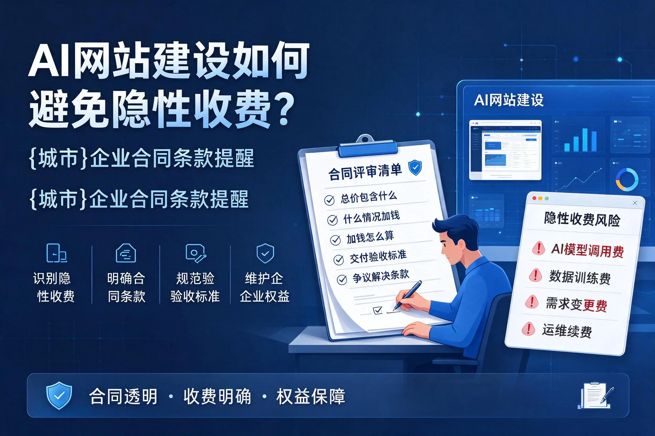 AI网站建设如何避免隐性收费？遂宁企业合同条款提醒